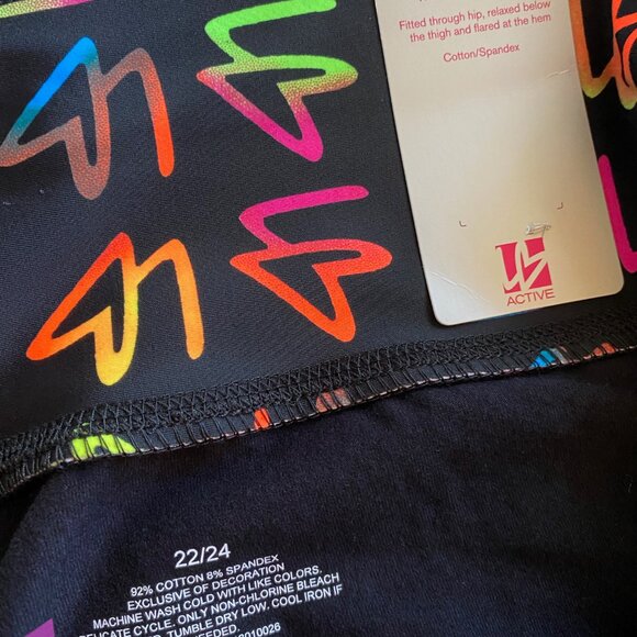 Lane Bryant Black Yoga leggings with Rainbow Logo Waistband - Picture 6 of 11